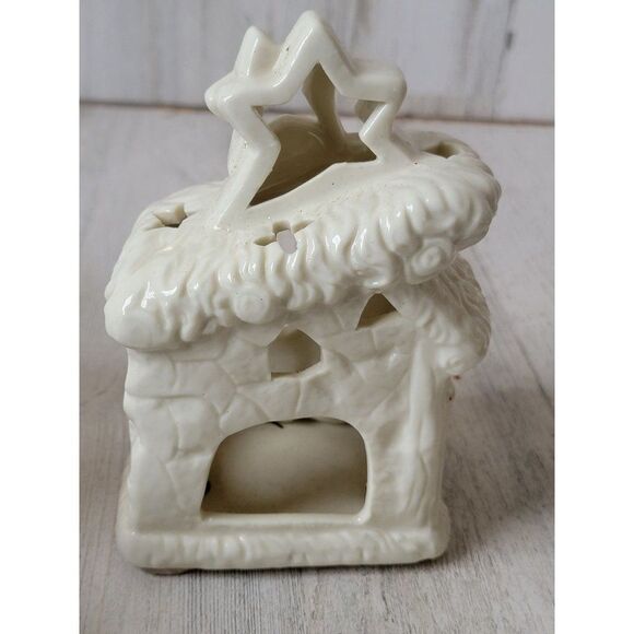 Ceramic nativity scene tea light candle holder Xmas figure - Picture 5 of 6